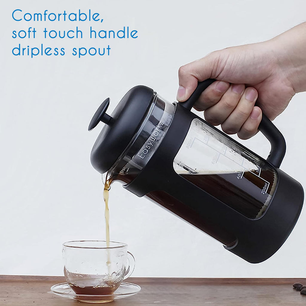 34 oz French Press and Manual Coffee Grinder with Canister W502