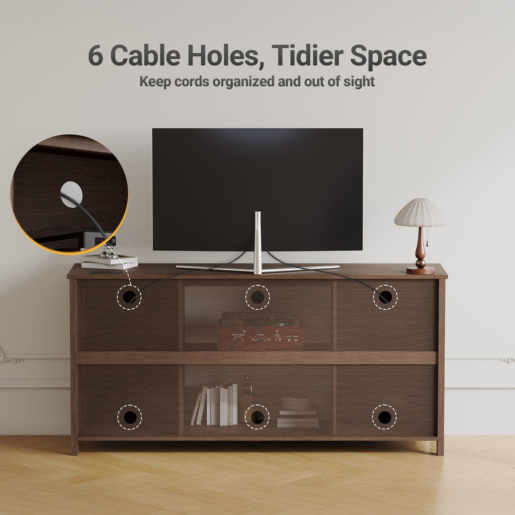 Farmhouse TV Stand 57 Inch Walnut U61809
