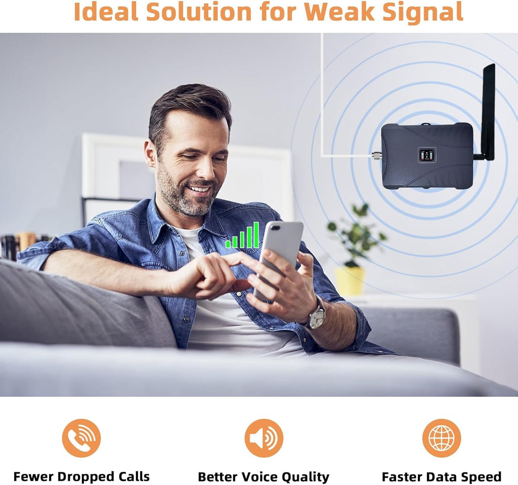 Cell Phone Signal Booster for Home Up to 2,500 sq ft Band 5/12/13/17 L513