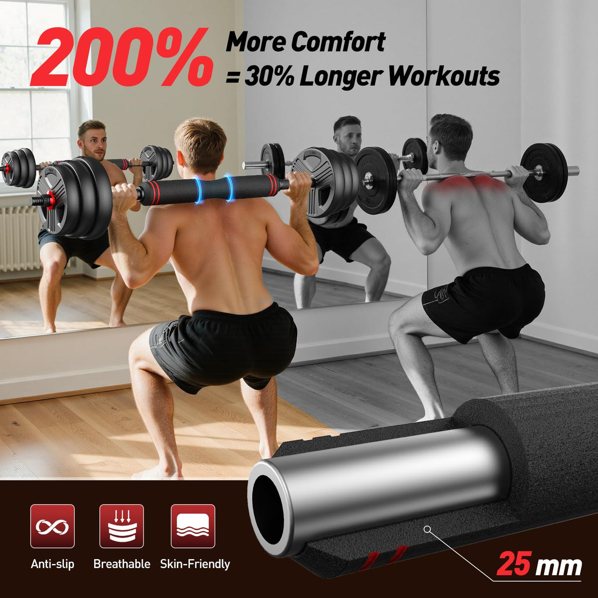 Adjustable 5 in 1 Dumbbell Set 20-90 lbs P332
