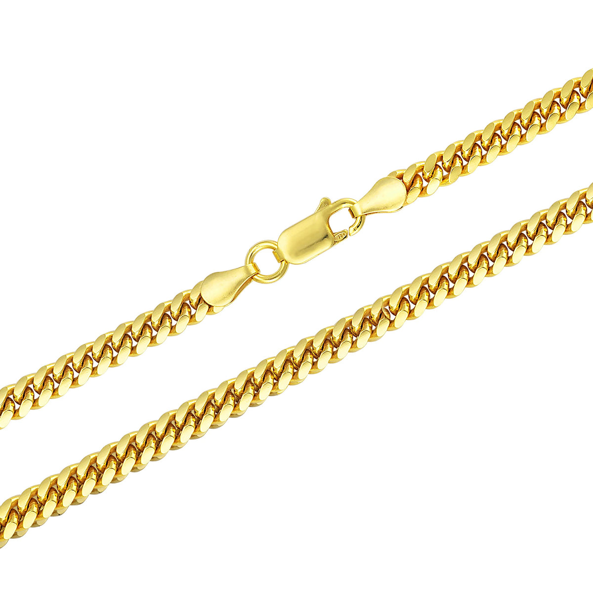 18K Gold Over 925 Sterling Silver Miami Cuban Chain Necklace C66042