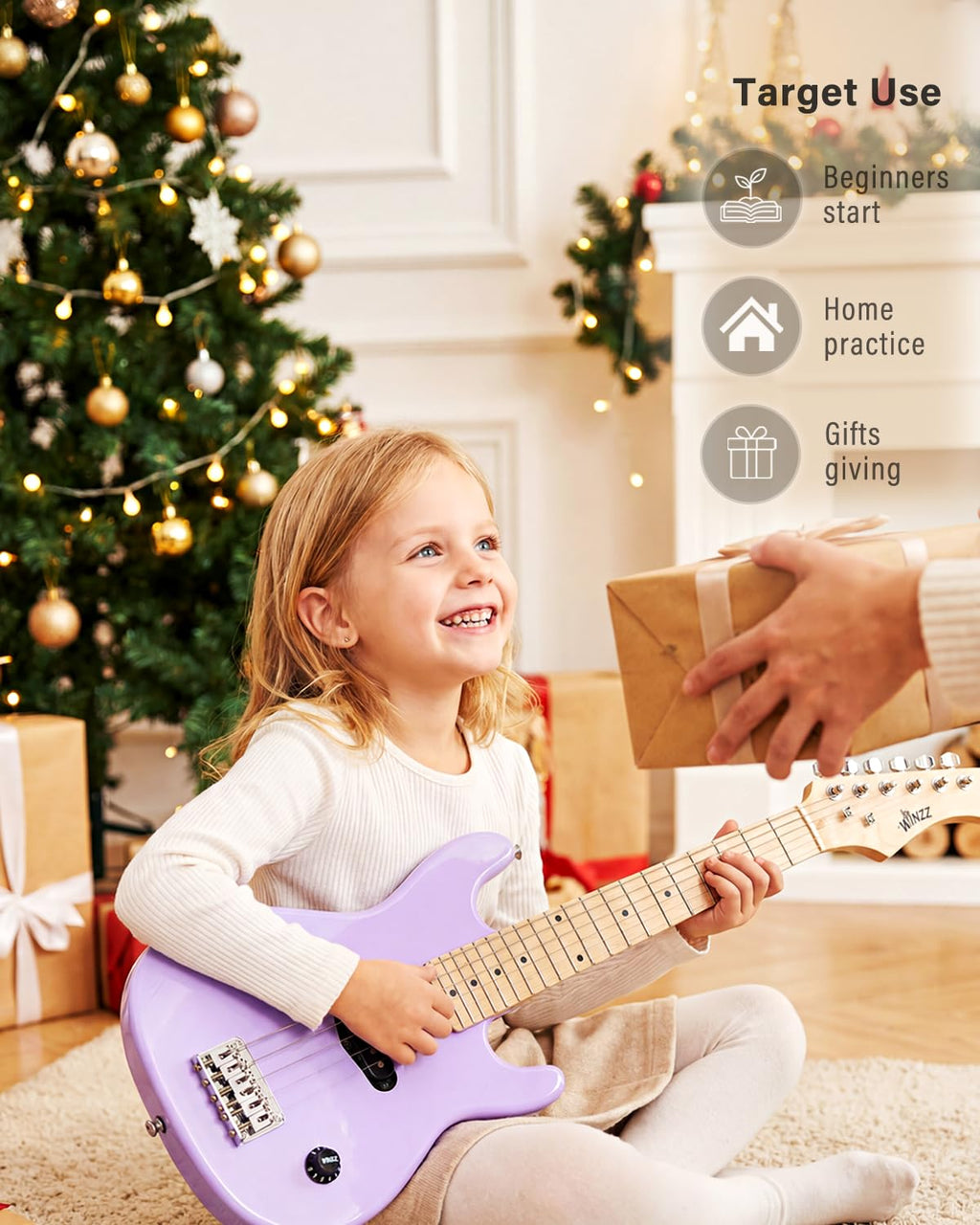 30 Inches Right Handed Electric Guitar with Beginner Kit J103044
