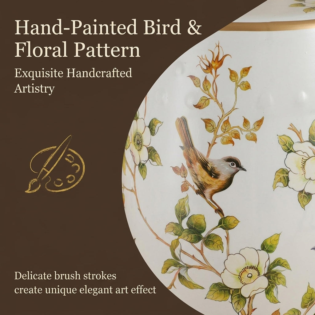 Hand-Painted Ceramic Drum Stool Y64574