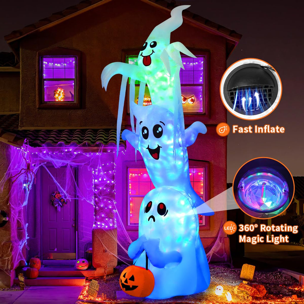 9.8 FT Halloween Inflatable Ghost Outdoor Decoration with Built-in LEDs W52068