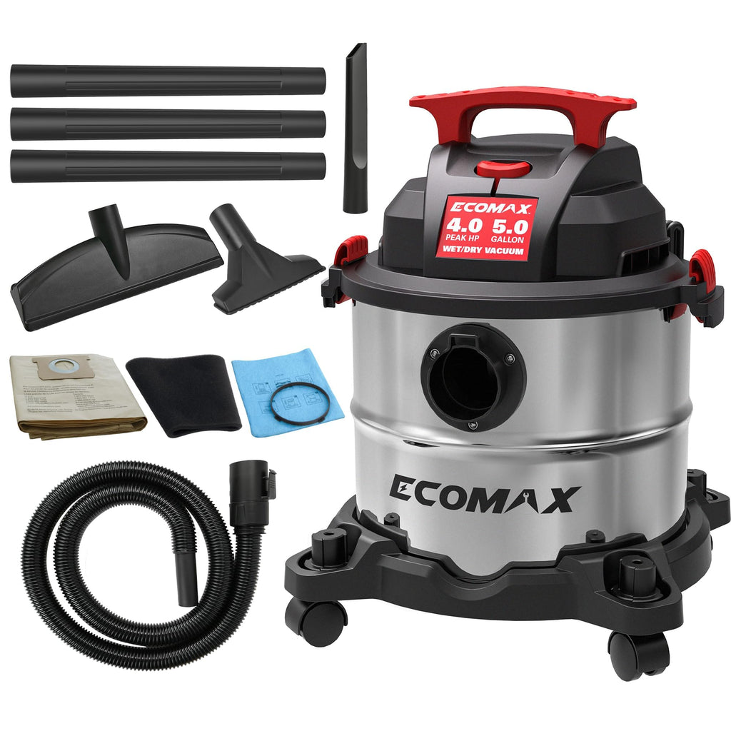 Wet and Dry 5 Gallon 4 HP Stainless Steel Shop Vacuum D91073