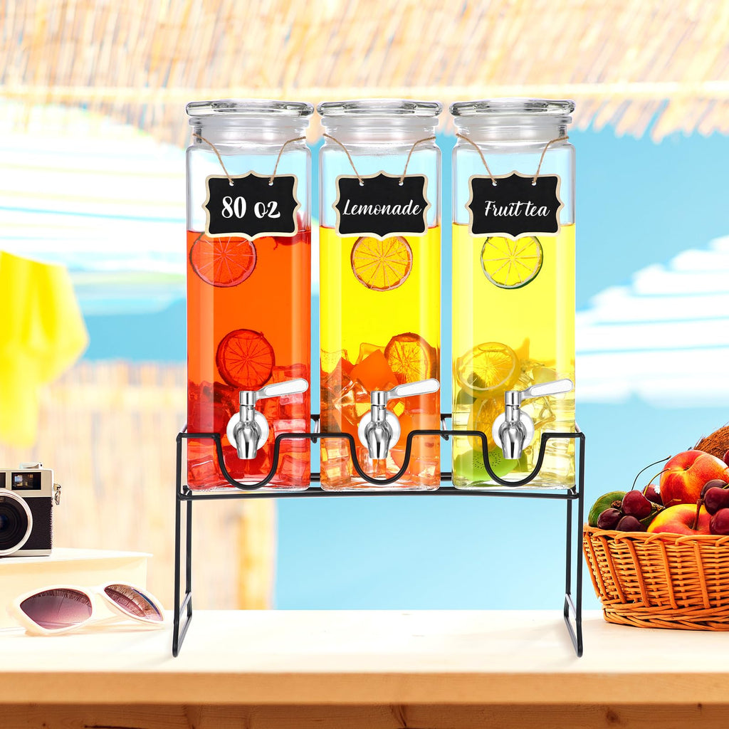 80 oz Glass Drink Dispenser with Stand and Spigot Z65659