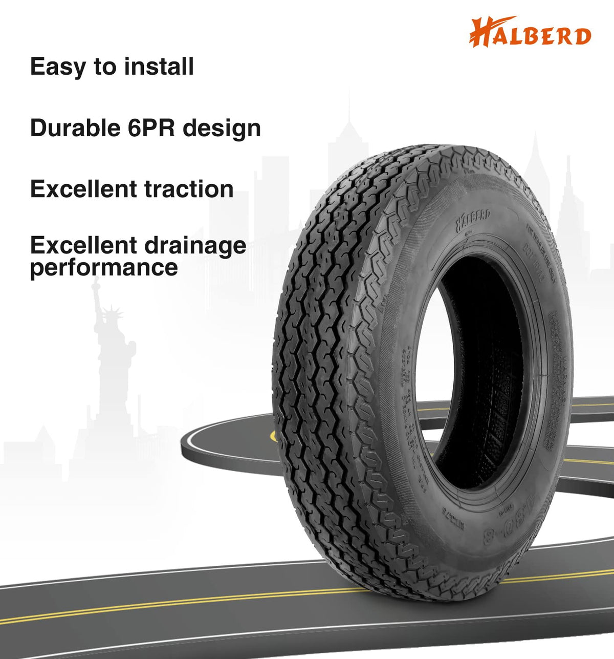 4.80-8 Trailer Tires Set of 2 Tubeless T21334