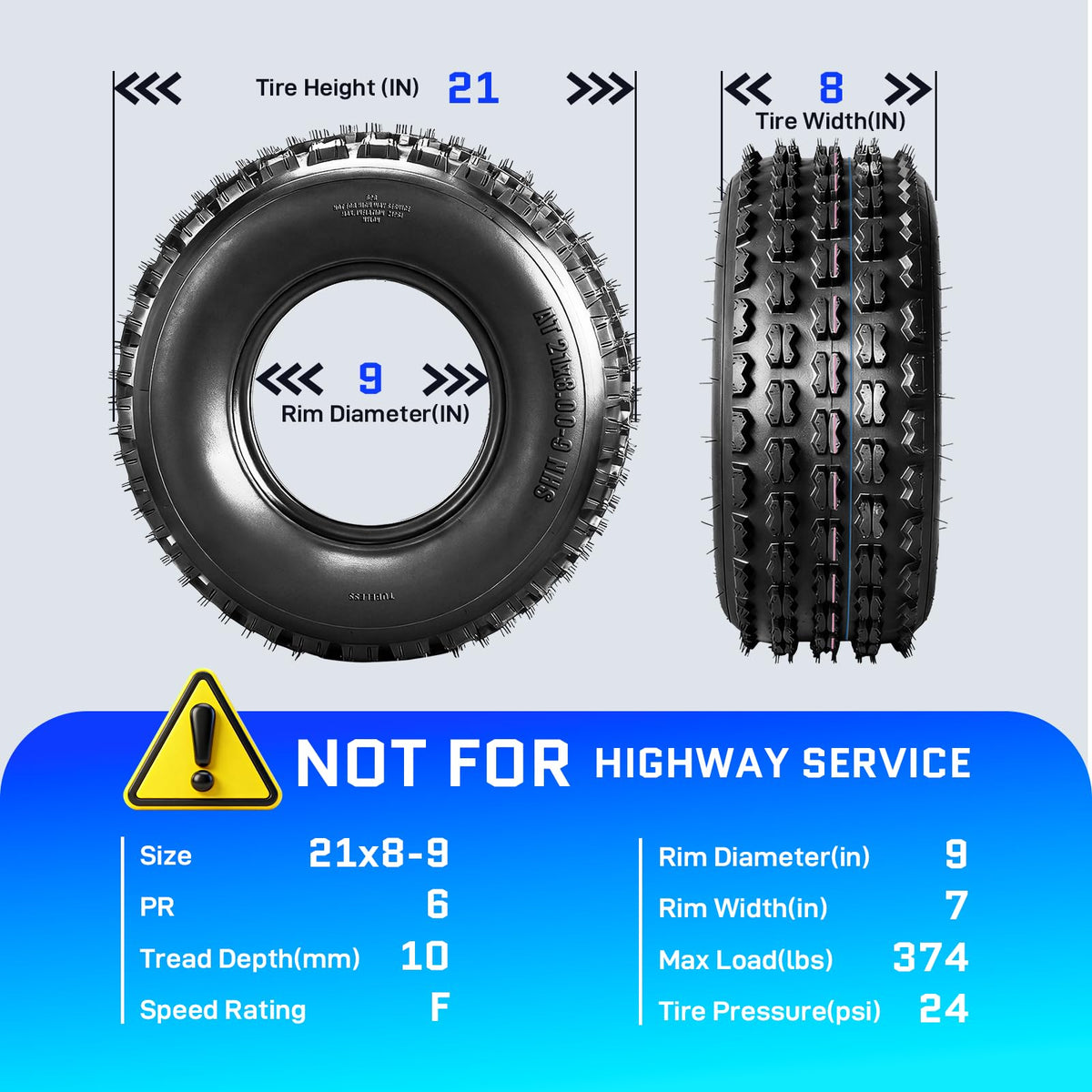21x8-9 All-Terrain ATV/UTV Tires Set of 2 R735331