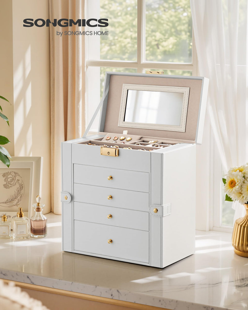 5-Layer Jewelry Box Organizer with 4 Drawers O7837