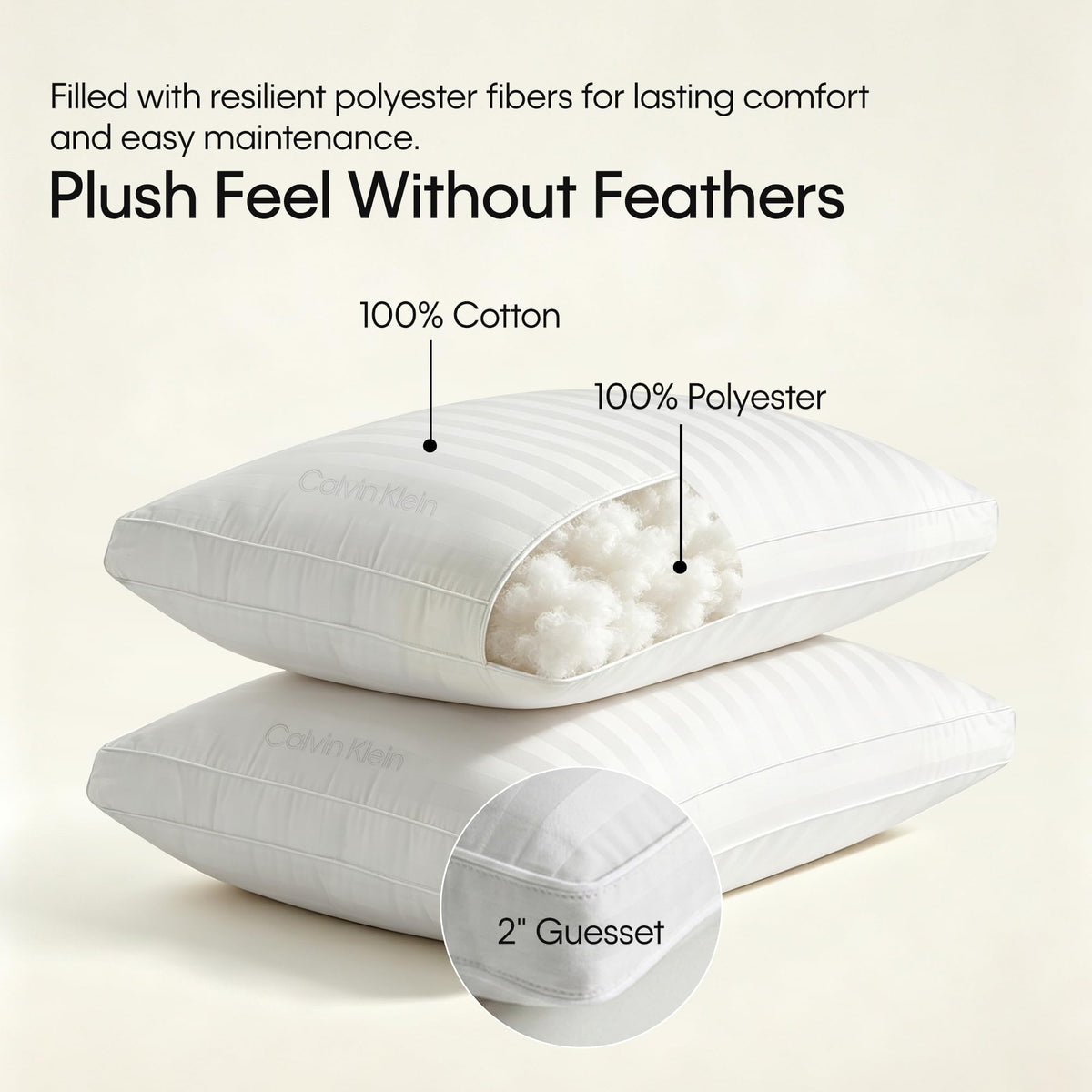Queen Size Set of 2 Medium Soft Bed Pillows H505