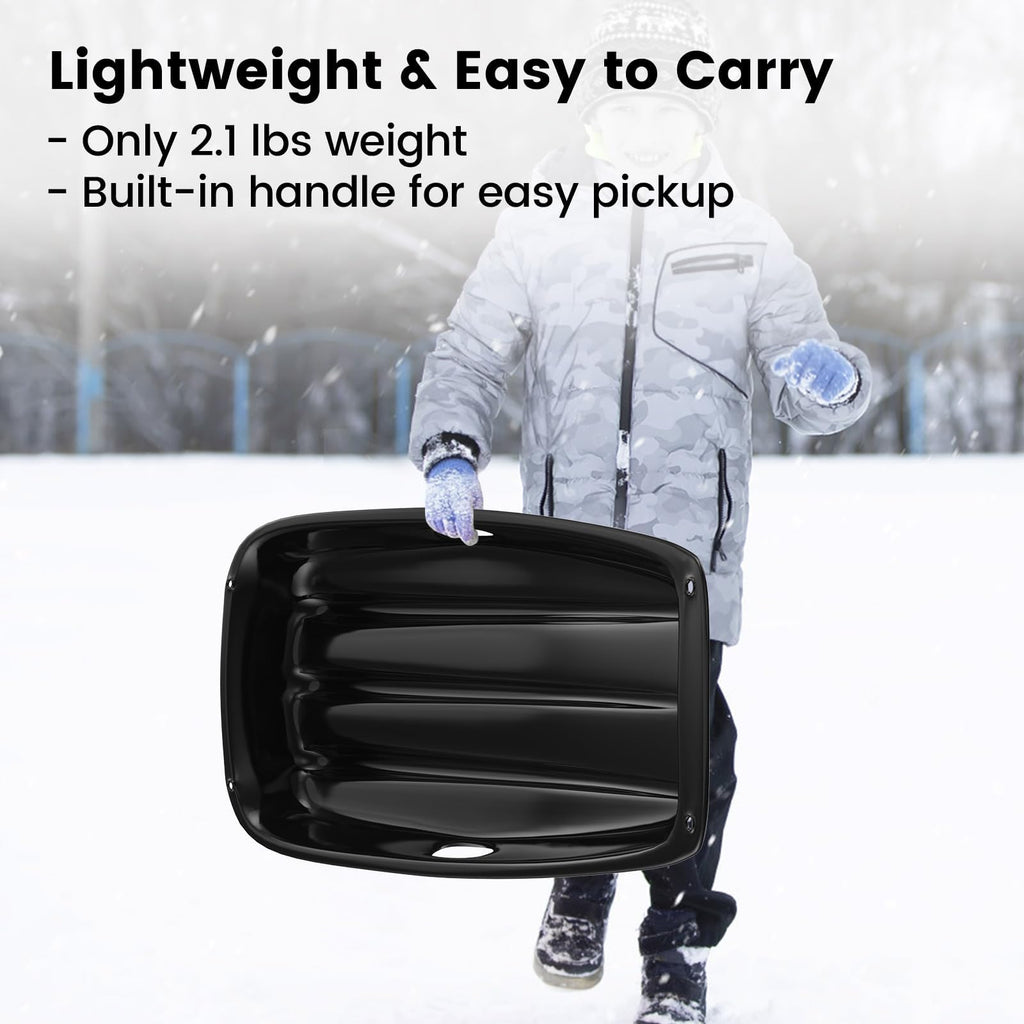 Cold-Resistant Plastic Toboggan Sled with Pull Rope X885876