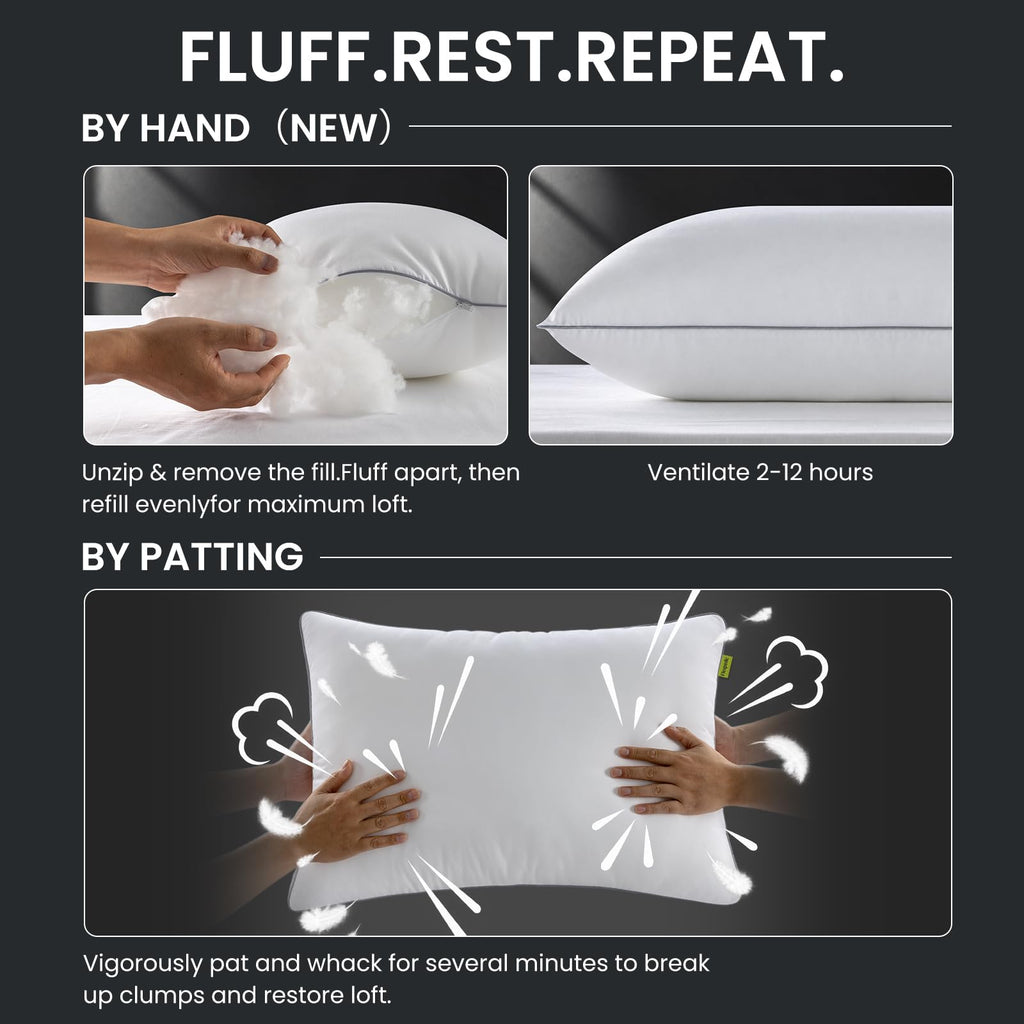 King Size Set of 2 Firm Bed Pillows J15917