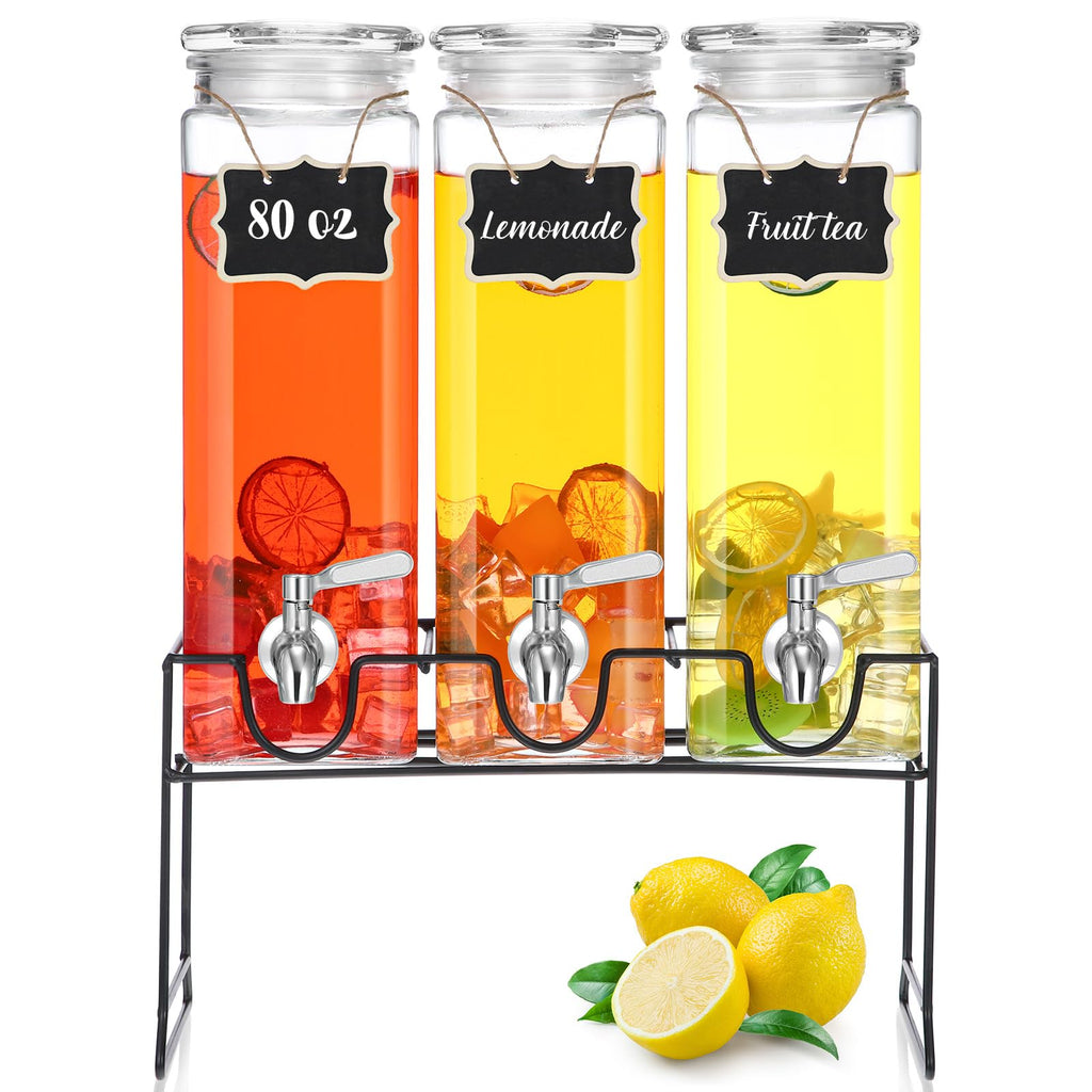 80 oz Glass Drink Dispenser with Stand and Spigot Z65659