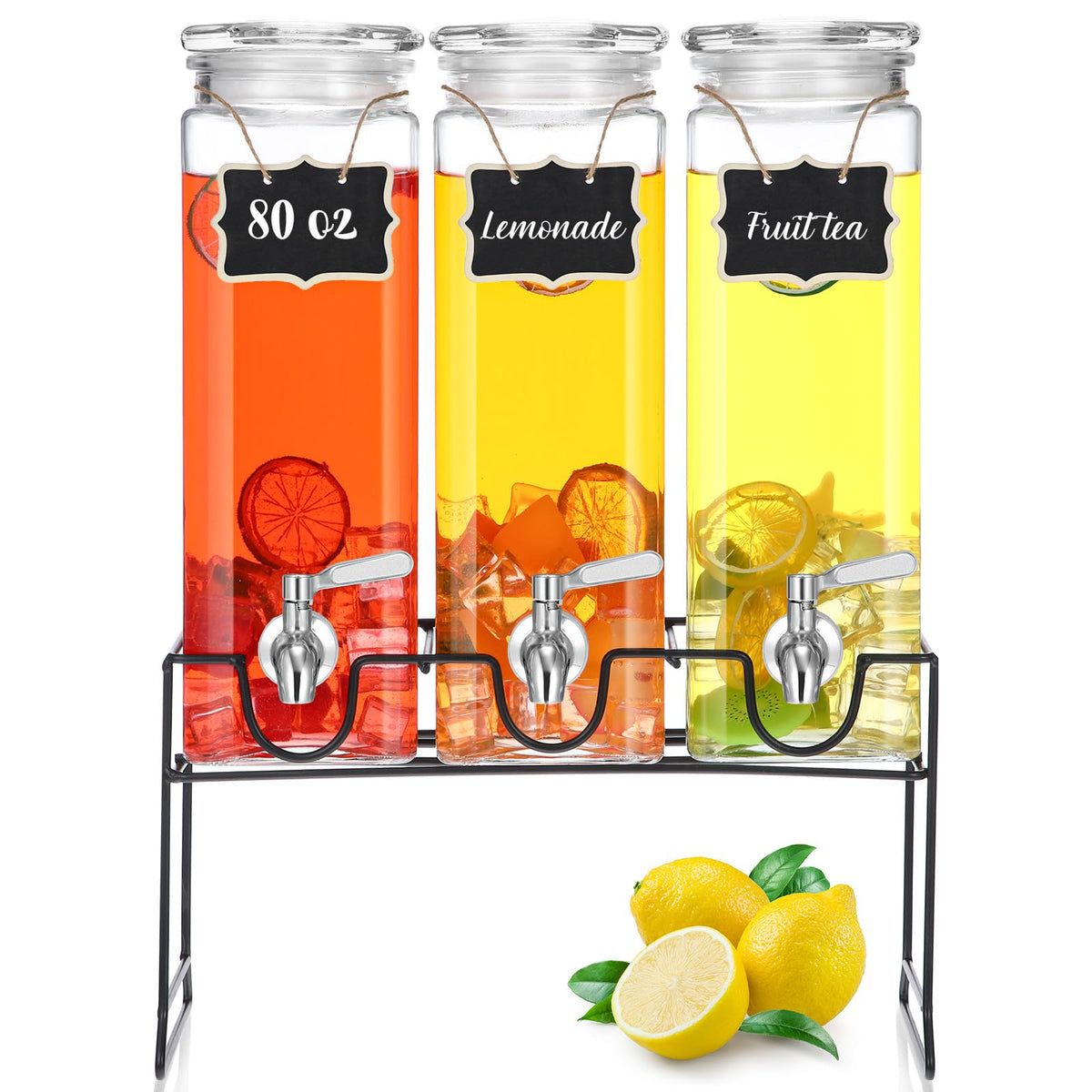 80 oz Glass Drink Dispenser with Stand and Spigot Z65659