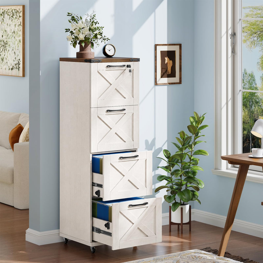White 4 Drawer Office Filing Cabinet Y279560
