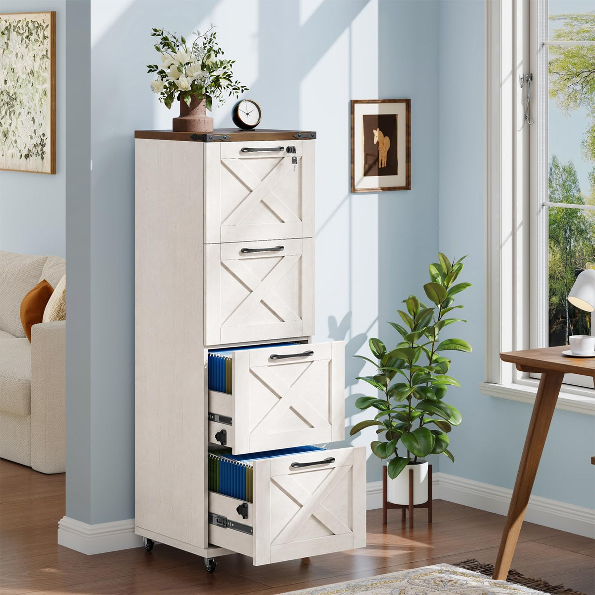 White 4 Drawer Office Filing Cabinet Y279560