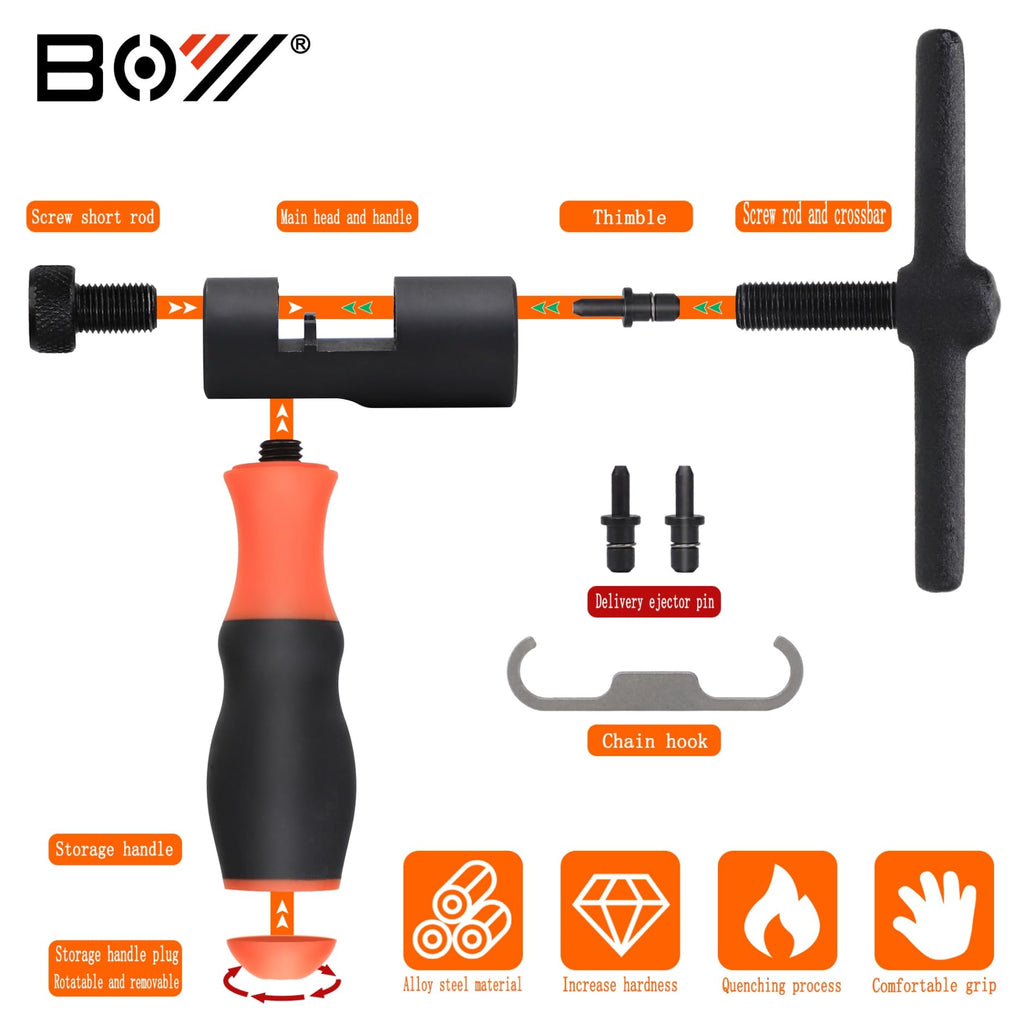 Bike Chain Tool, 1-13 Speed Chain Breaker with Spare Pins Y508