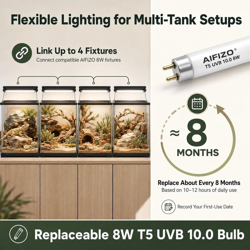 8W 10.0 12 Inch T5 UVB Reptile Light Fixture with Bulb D154