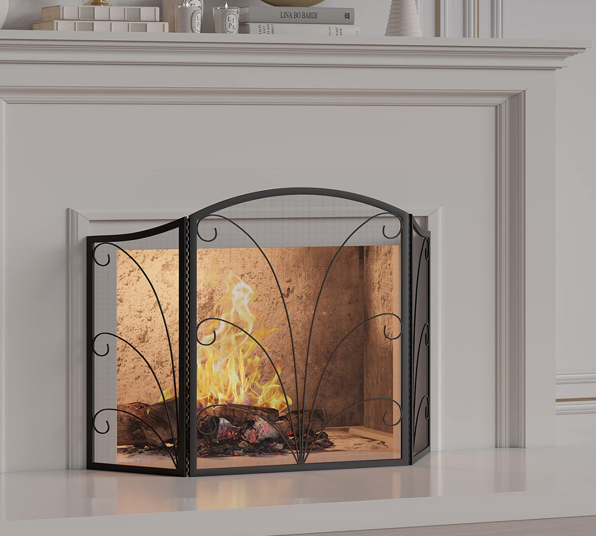 Arched Wrought Iron Fireplace Screen C319