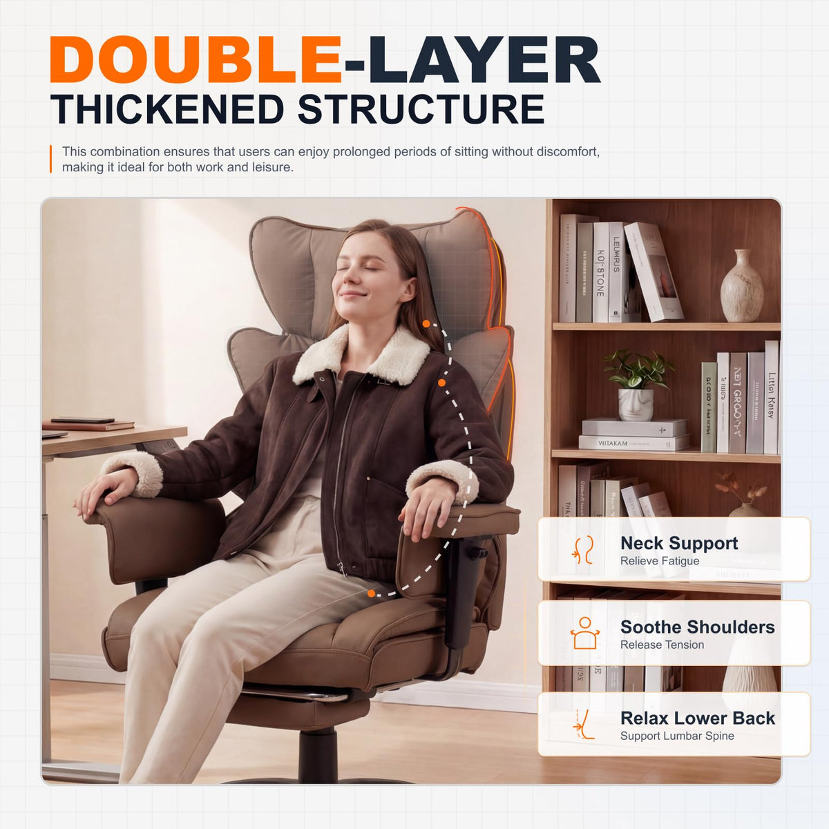 Big and Tall Office Chair with Pocket Spring Cushion K1375