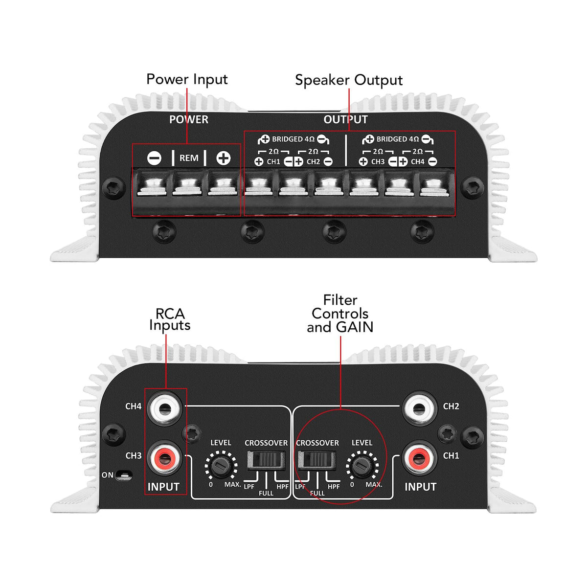 400 watts RMS 4 Channels Car Audio Amplifier H465717
