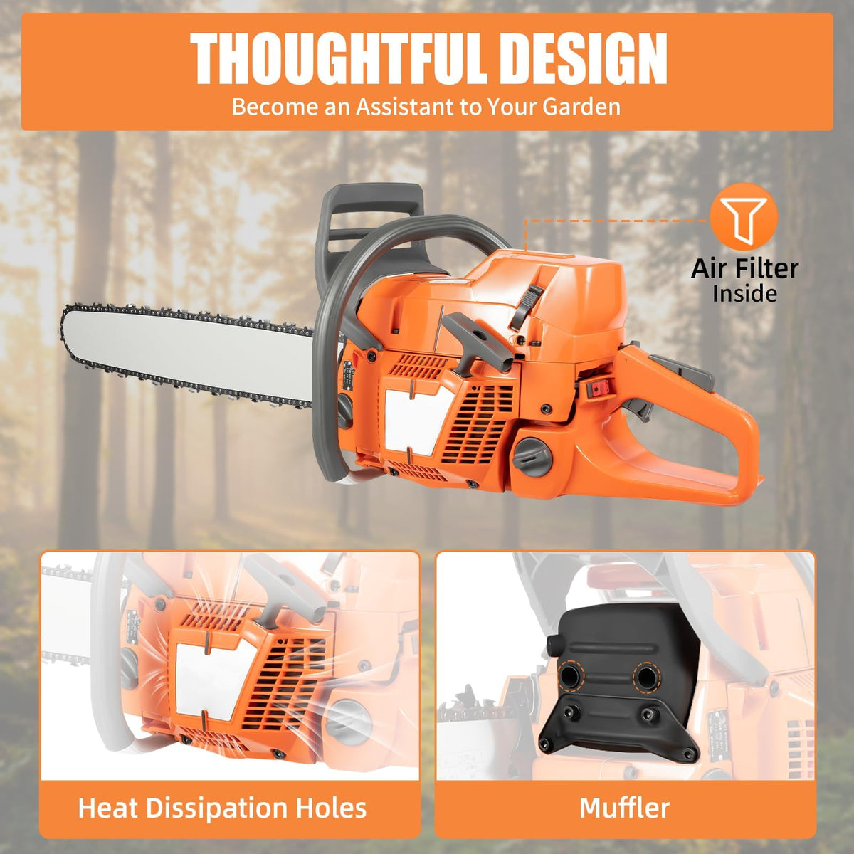 72CC 24inch 2-Cycle Gas Powered Chainsaw Y7427