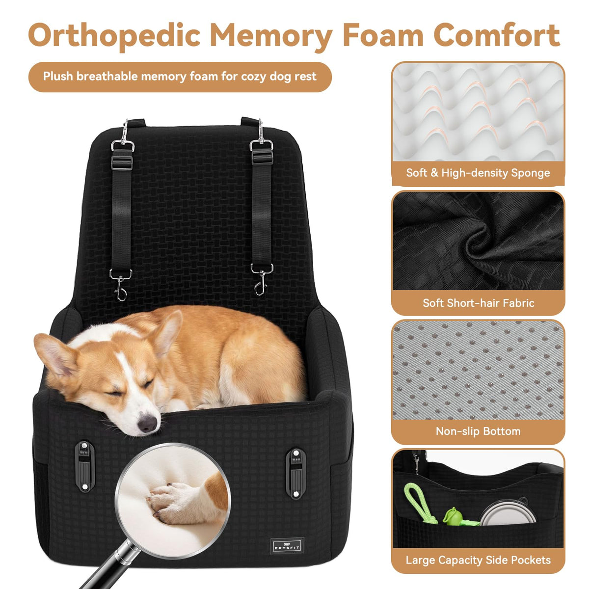 Dog Car Seat with Elevated Cushion W207