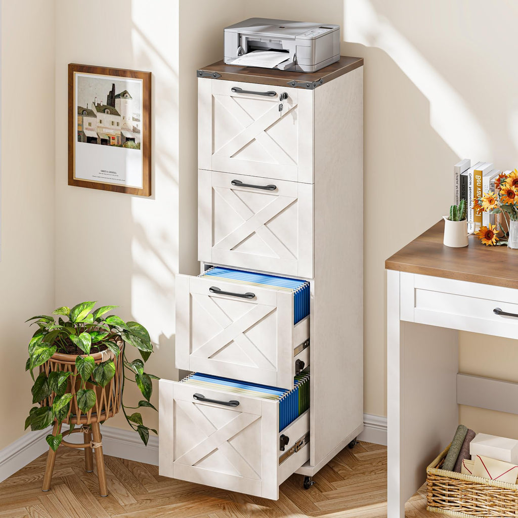 White 4 Drawer Office Filing Cabinet Y279560