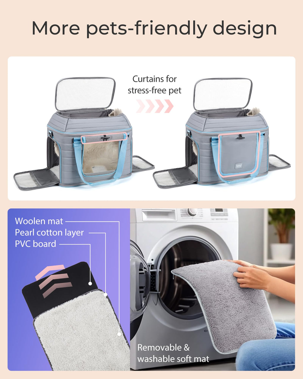 Airline Approved Soft-Sided Pet Carrier for Cats/Dogs Up to 20 Lbs N578