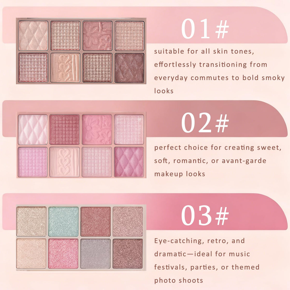 Brown and Pink Shimmer Eyeshadow Palette C791