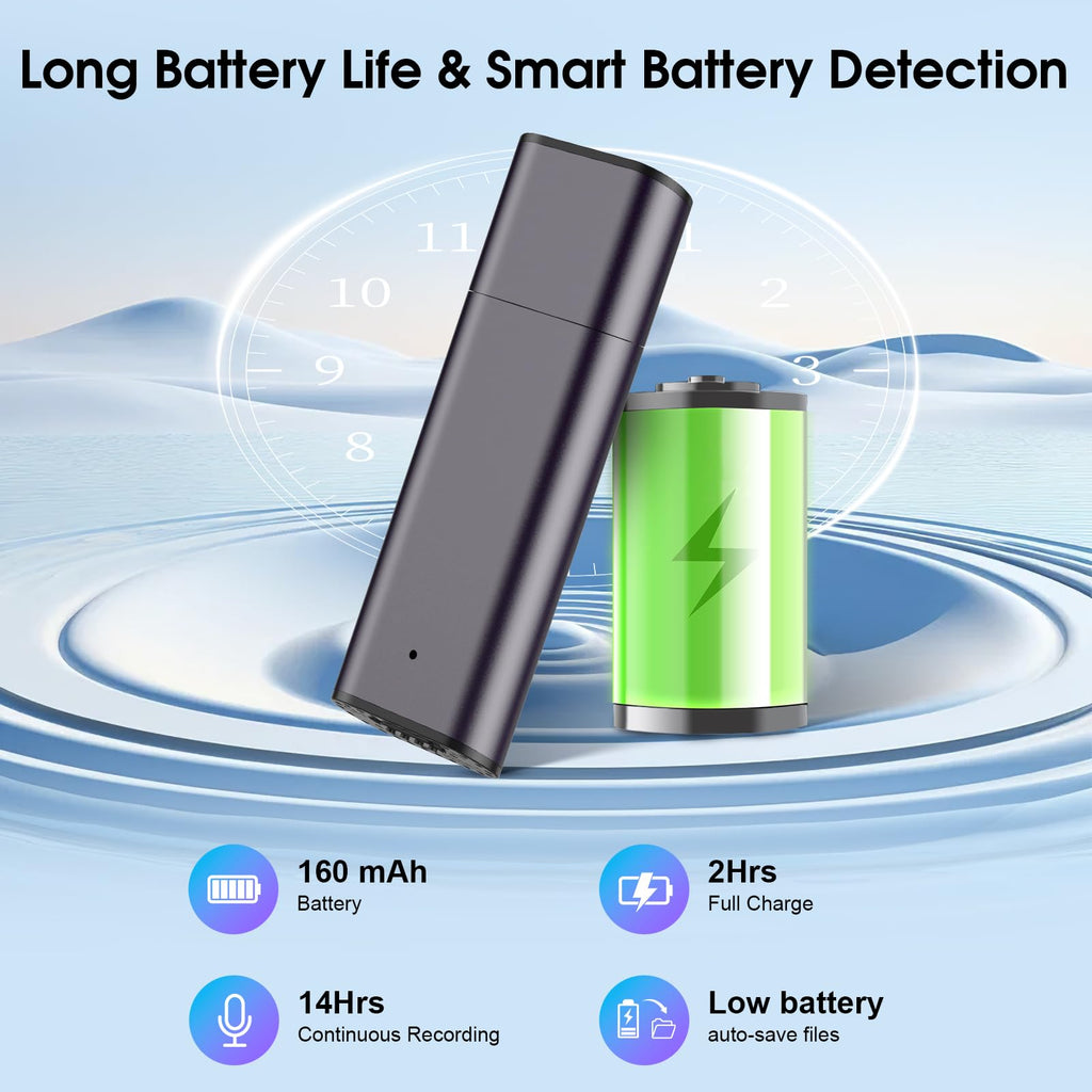 64GB Voice Activated Digital Voice Recorder with Noise Reduction D9495