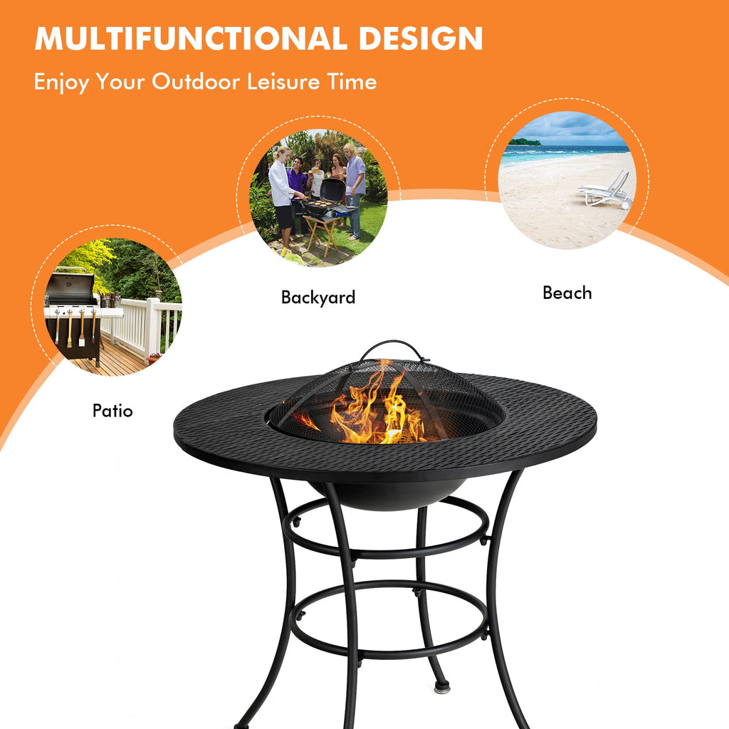 4-in-1 Outdoor Fire Pit Dining Table F58700