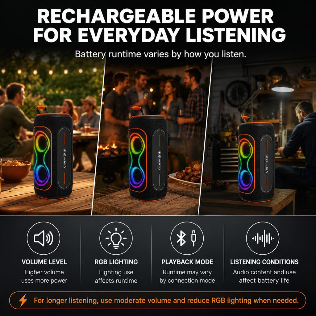 Black 80W Portable Bluetooth Speaker J4734