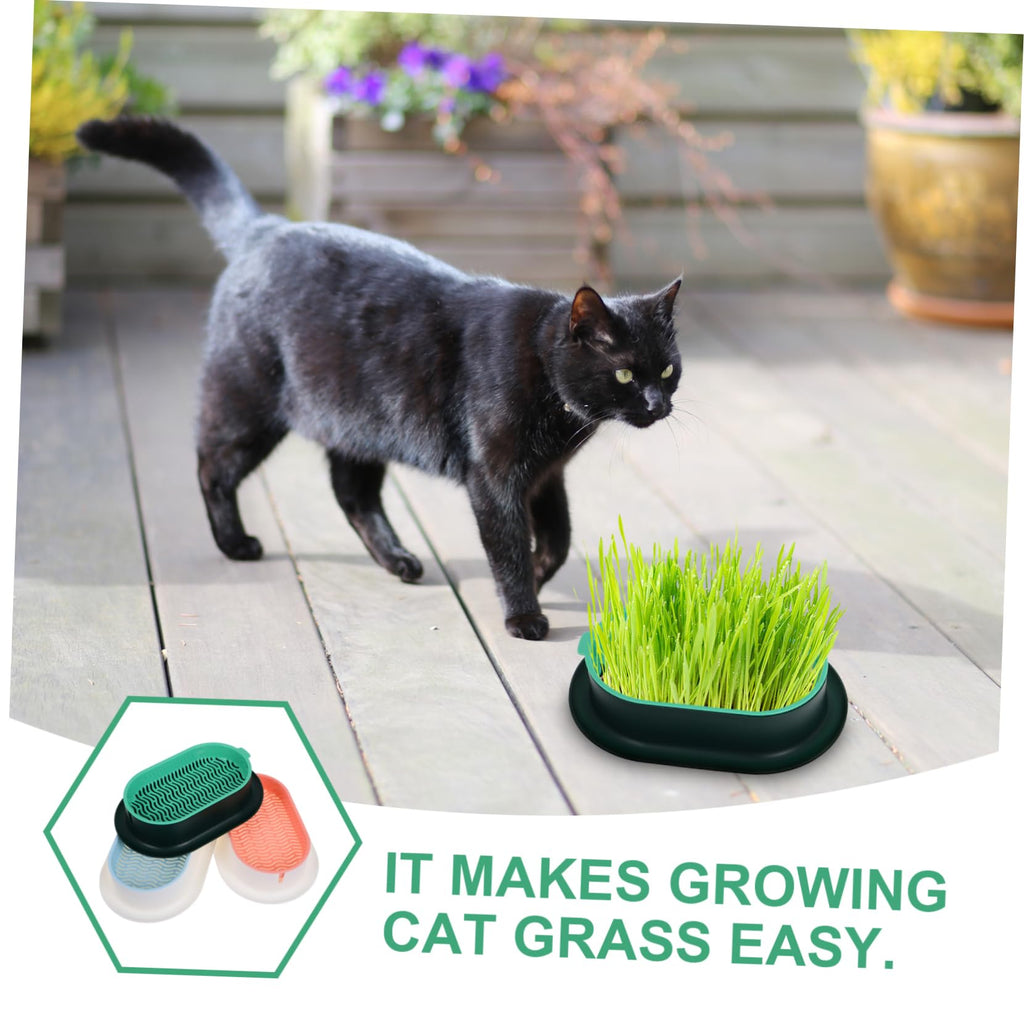 3 Pack Plastic Cat Grass Planter Boxes P45235