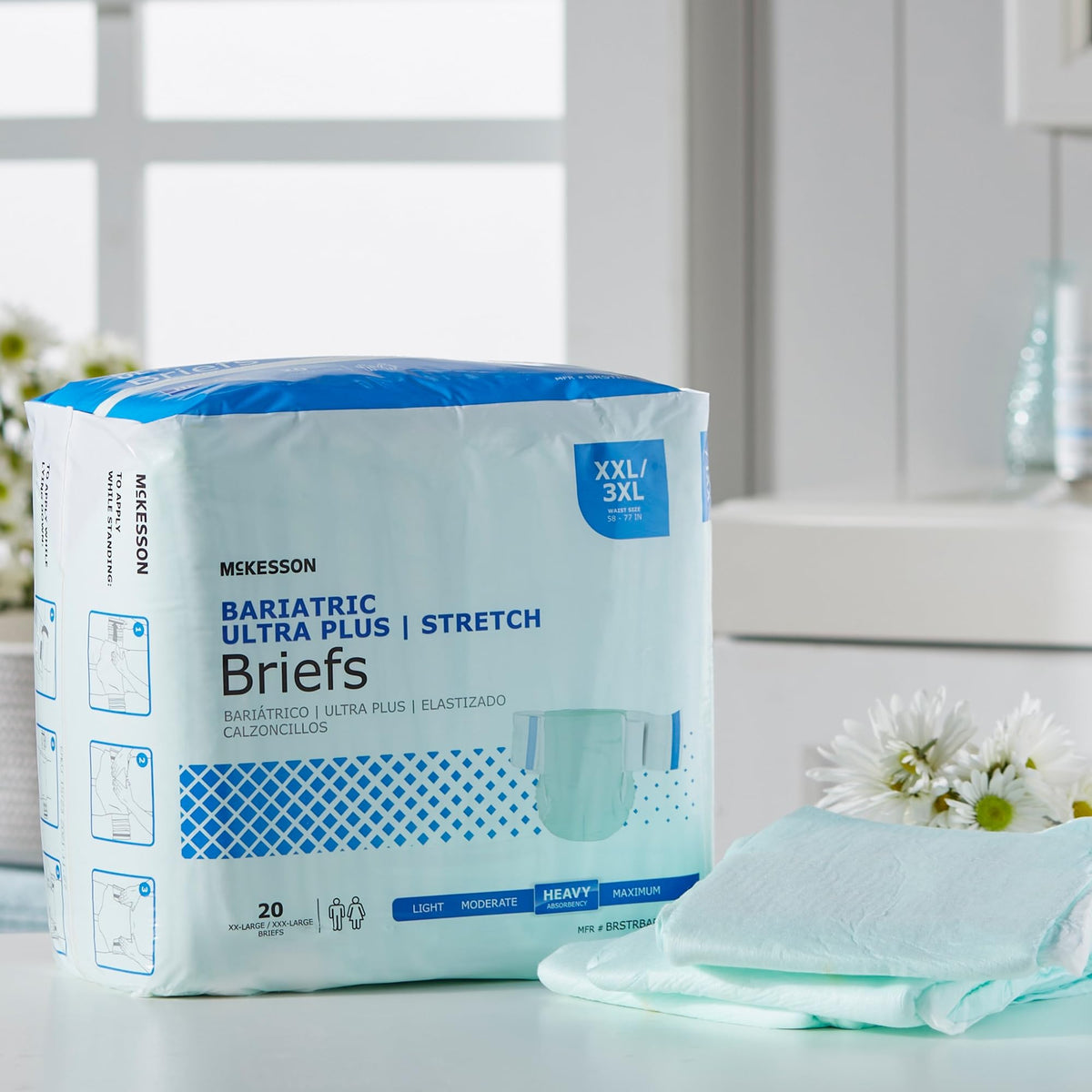 Heavy Absorbency Stretch Briefs, XXL/3XL, 80 ct P880