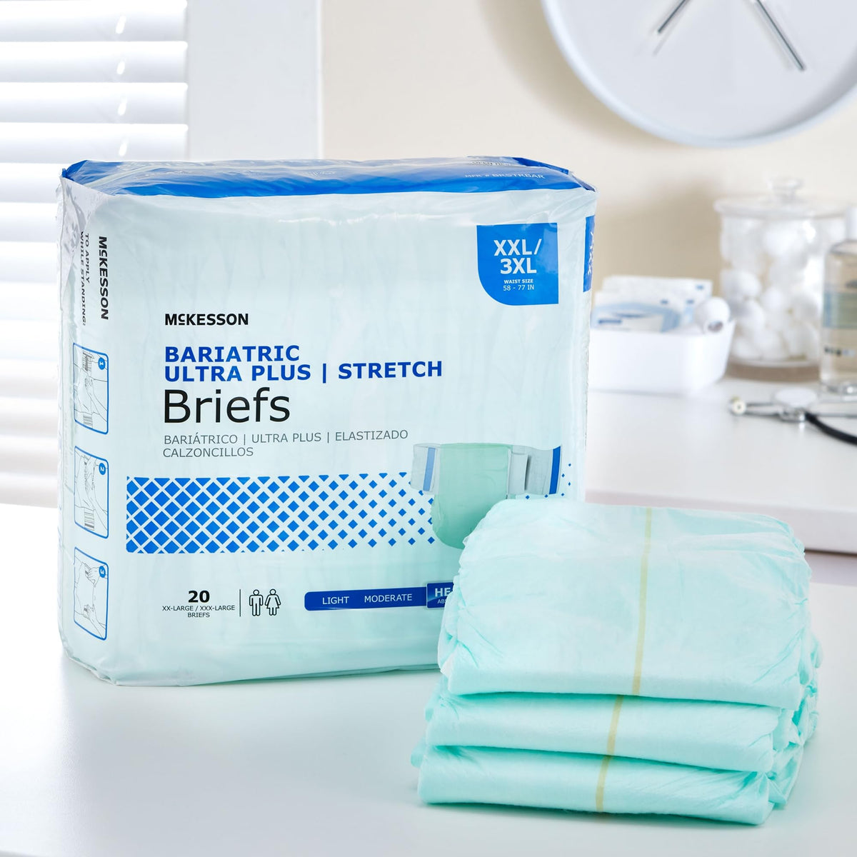 Heavy Absorbency Stretch Briefs, XXL/3XL, 80 ct P880