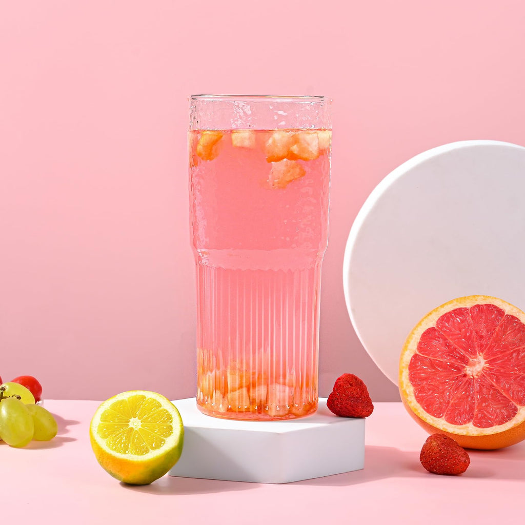 20 oz Glass Cups with Lids and Straws O79131
