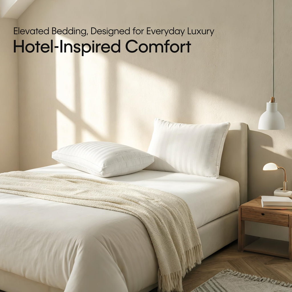 Queen Size Set of 2 Medium Soft Bed Pillows H505