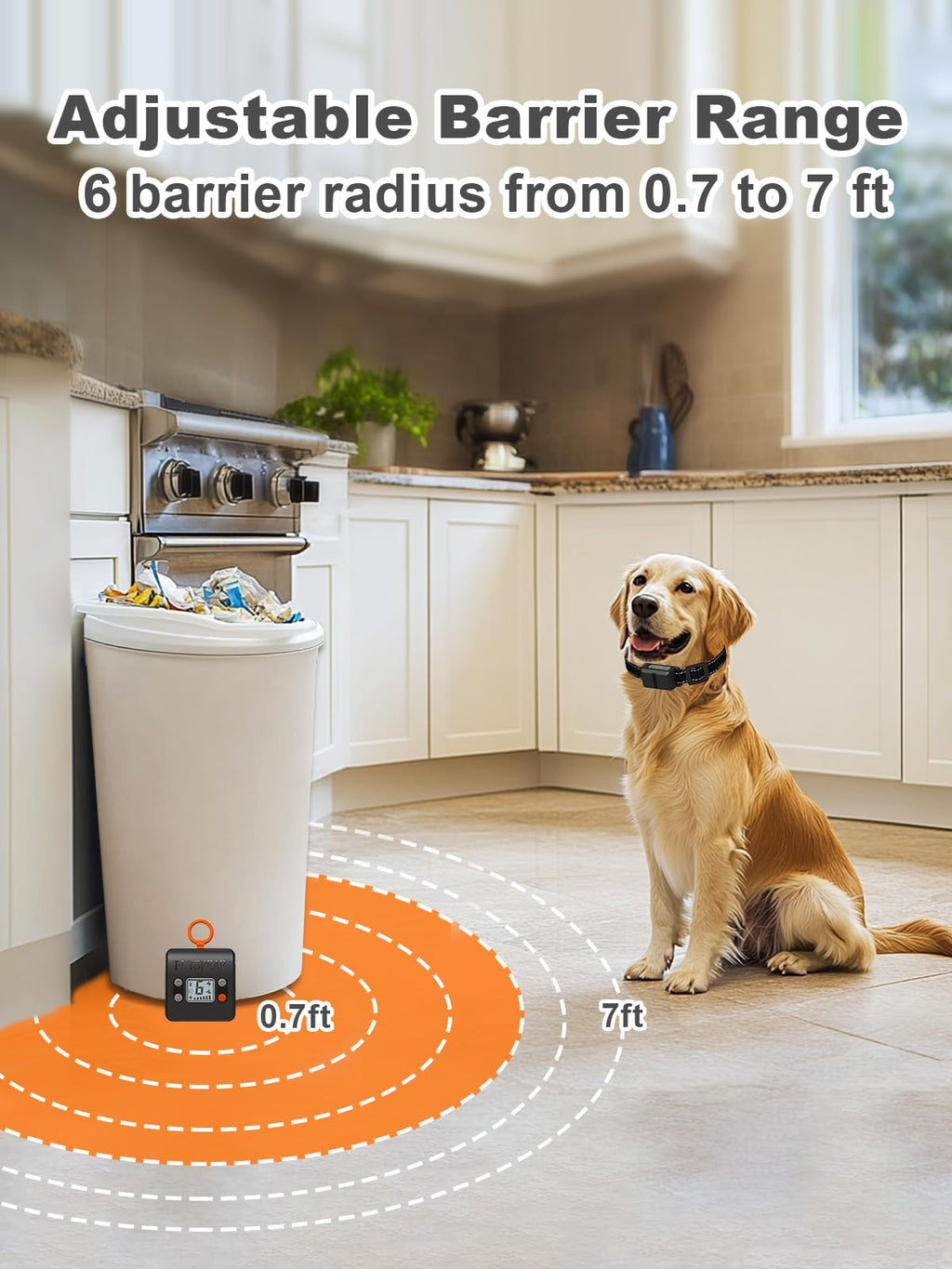 Wireless Rechargeable Indoor Pet Barrier with 6 Adjustable Range X791