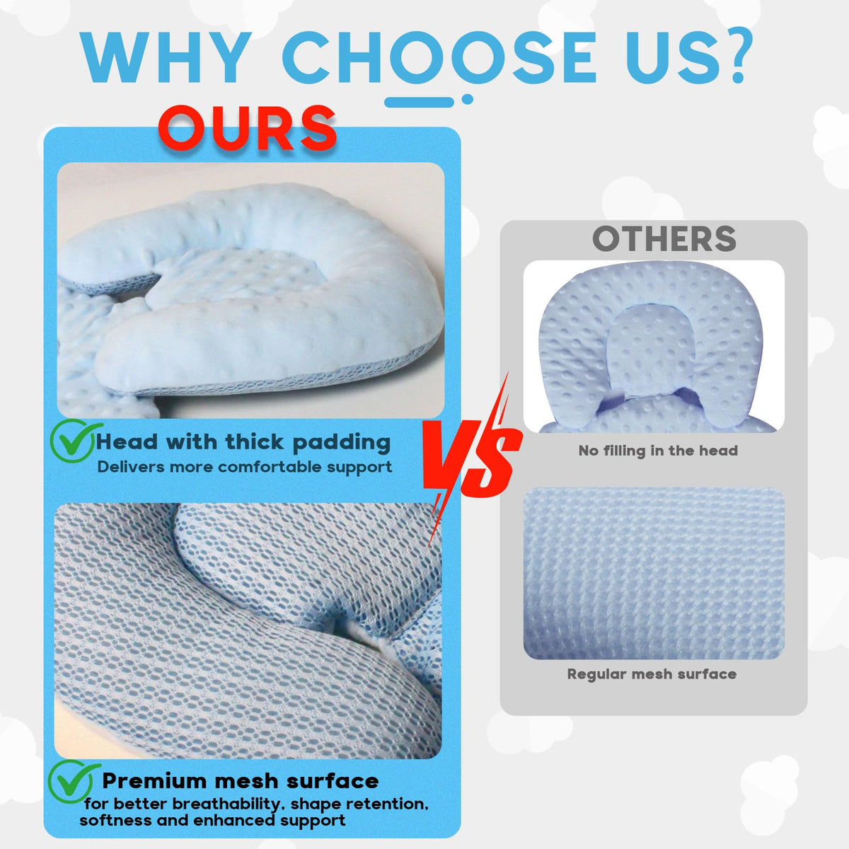 Infant Carseat Insert 2-in-1 Reversible Support Pad J285
