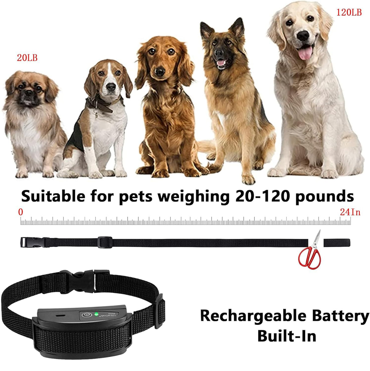 In-Ground Electric Dog Fence System with 2 Collars Y659
