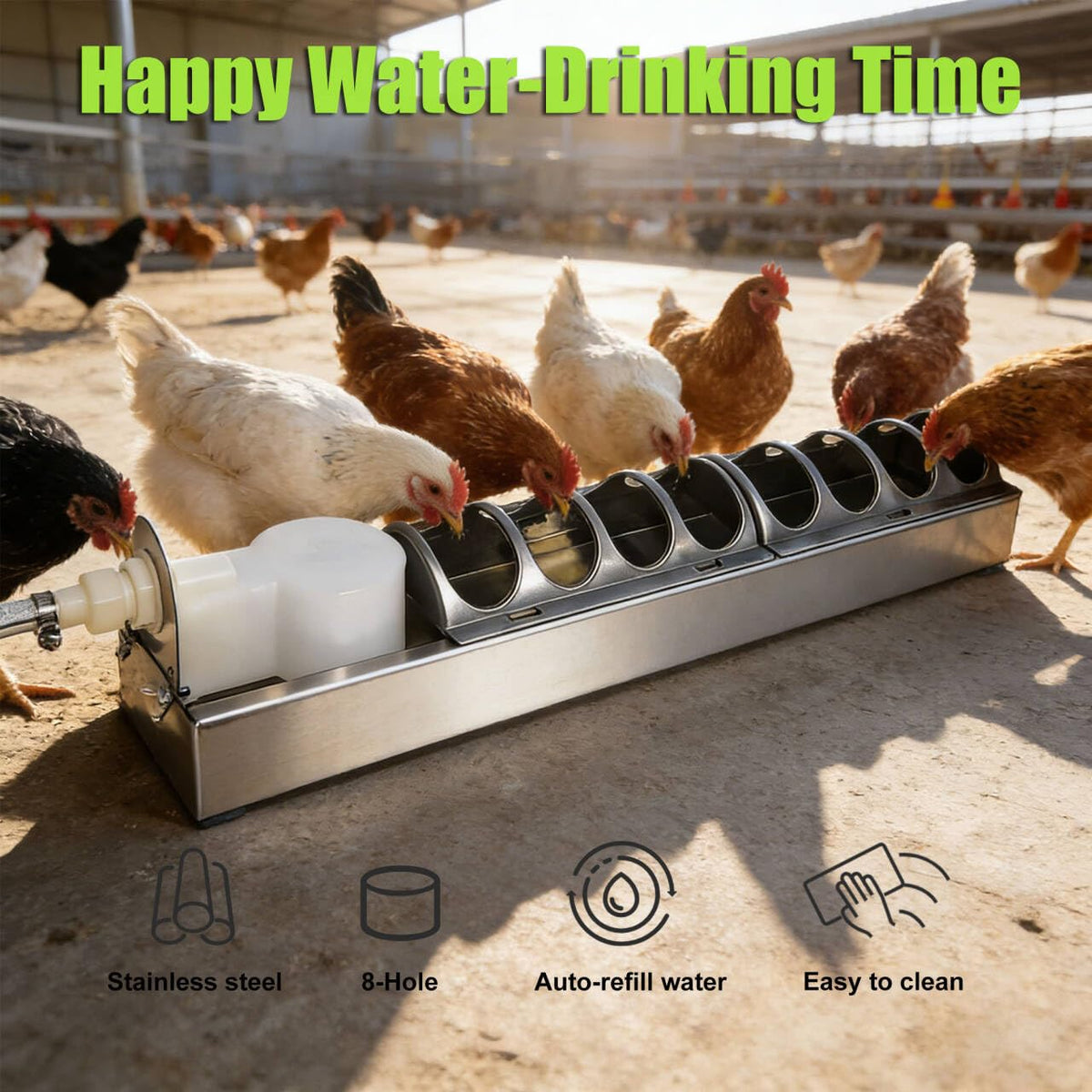 Automatic Stainless Steel Poultry Waterer K62071