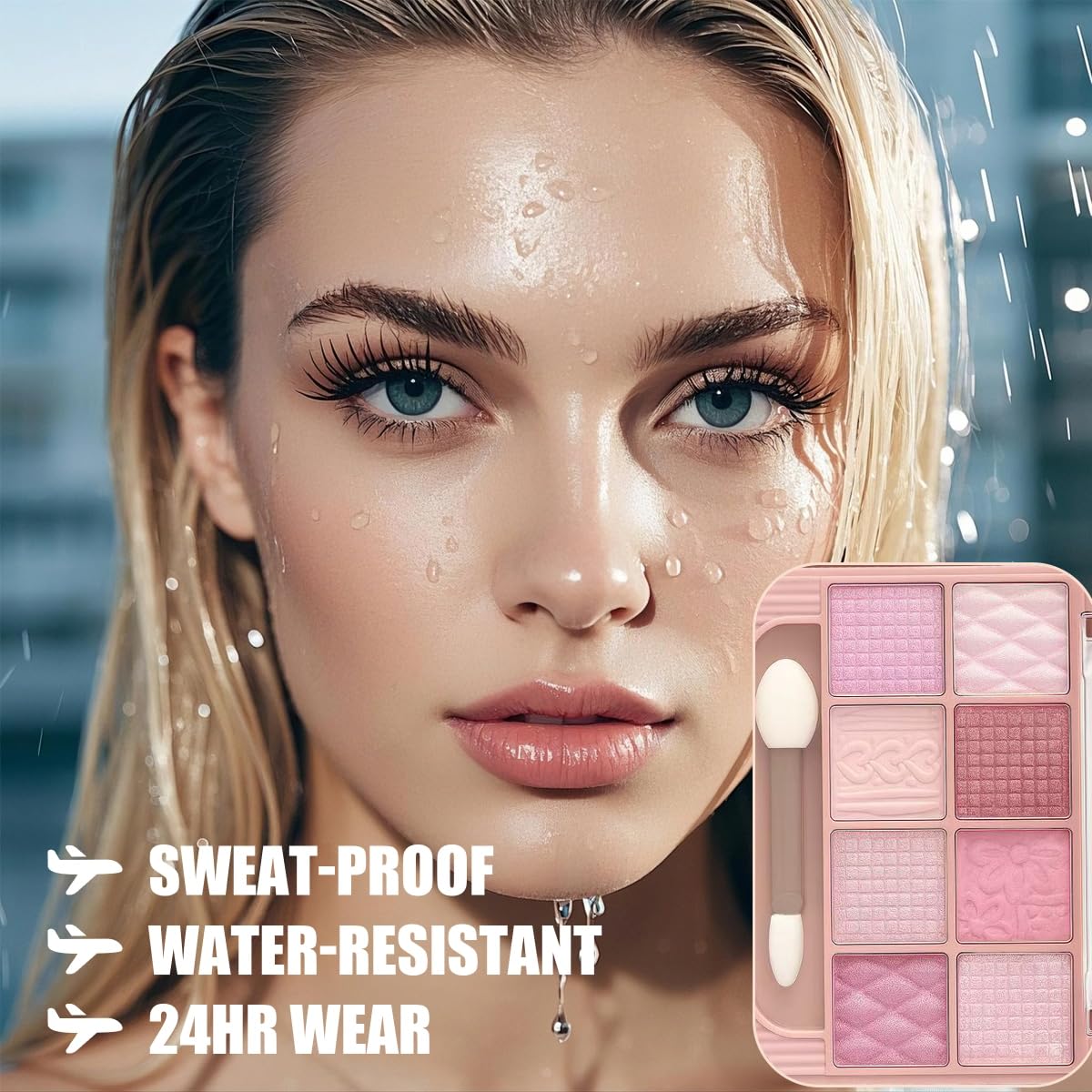 Brown and Pink Shimmer Eyeshadow Palette C791