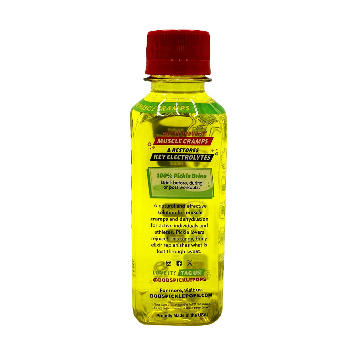 Electrolyte Pickle Shot Zero Caffeine & Gluten-Free 6.3 Oz (Pack of 18, Dill Pickle) Y68699