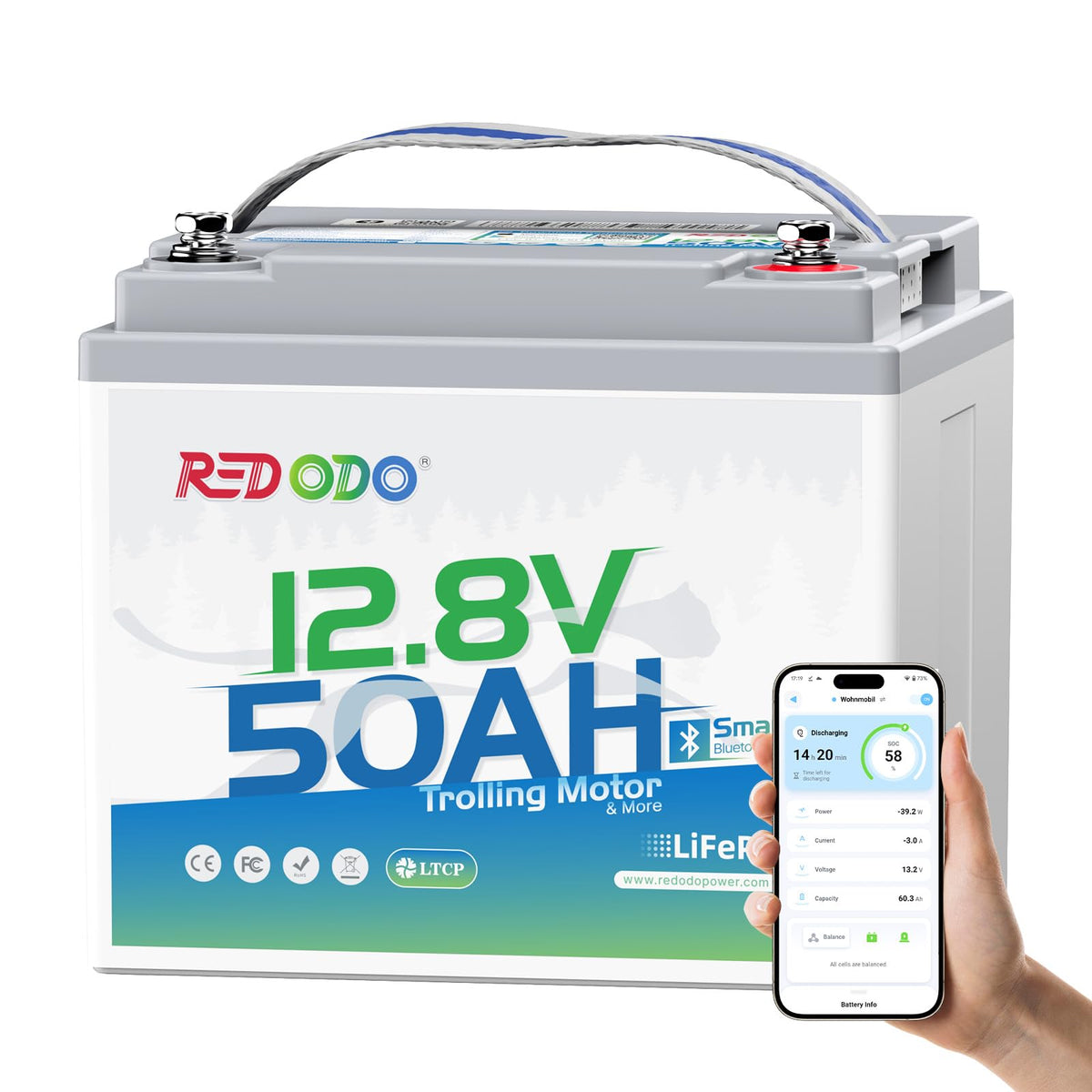 12V 50Ah LiFePO4 Deep Cycle Battery K244540
