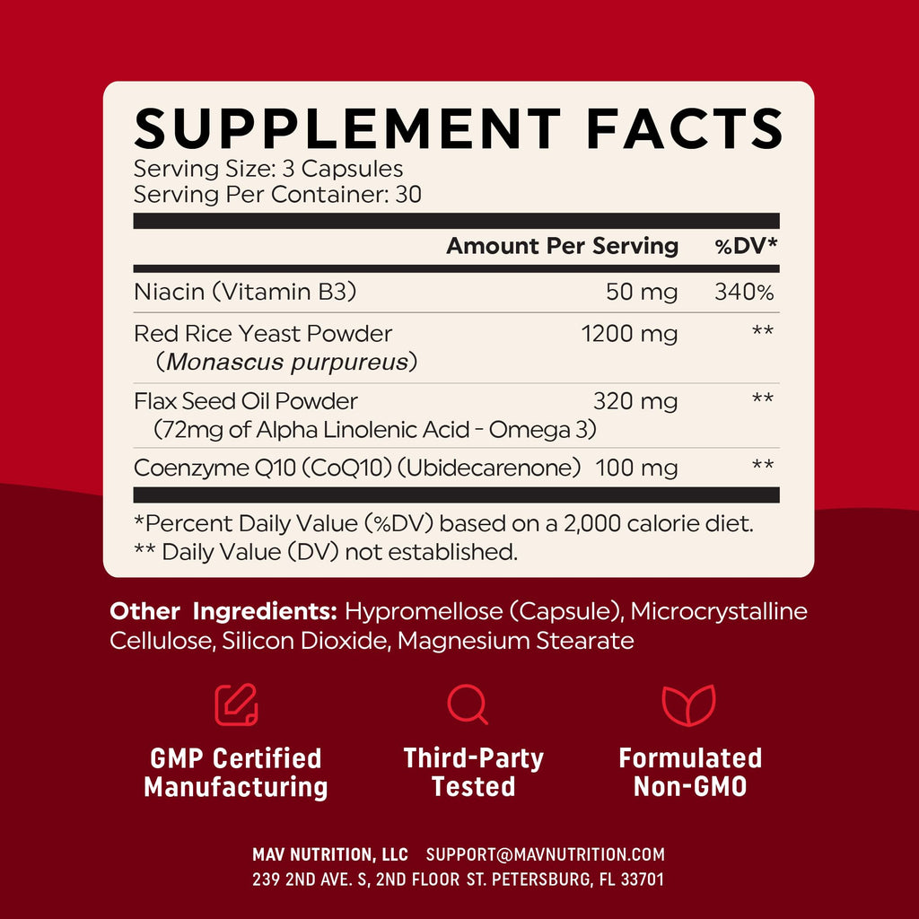 Red Yeast Rice with CoQ10 + Omega 3 1200mg L733