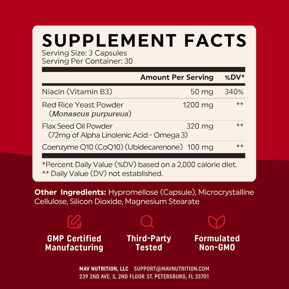 Red Yeast Rice with CoQ10 + Omega 3 1200mg L733