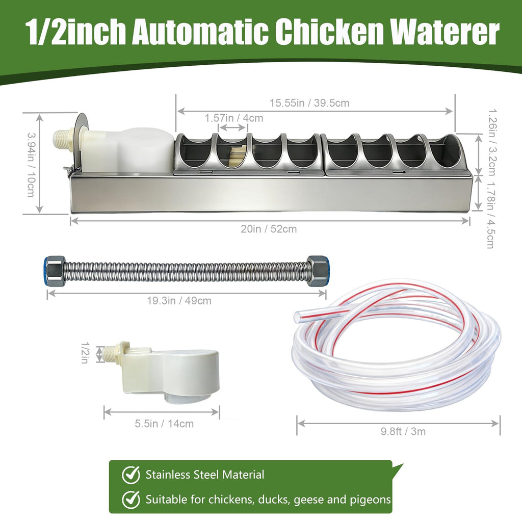 Automatic Stainless Steel Poultry Waterer K62071