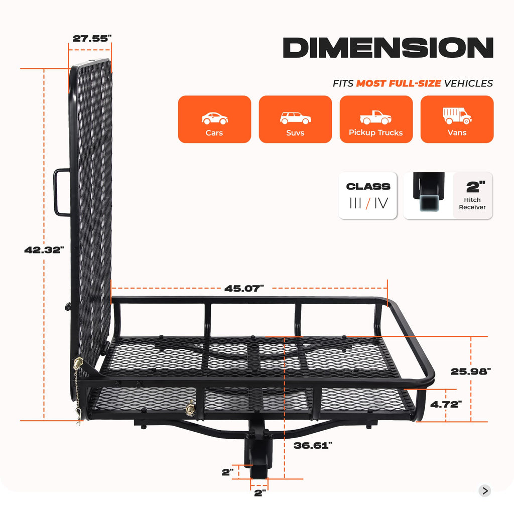 Hitch Mount Carrier with Folding Ramp Y93180