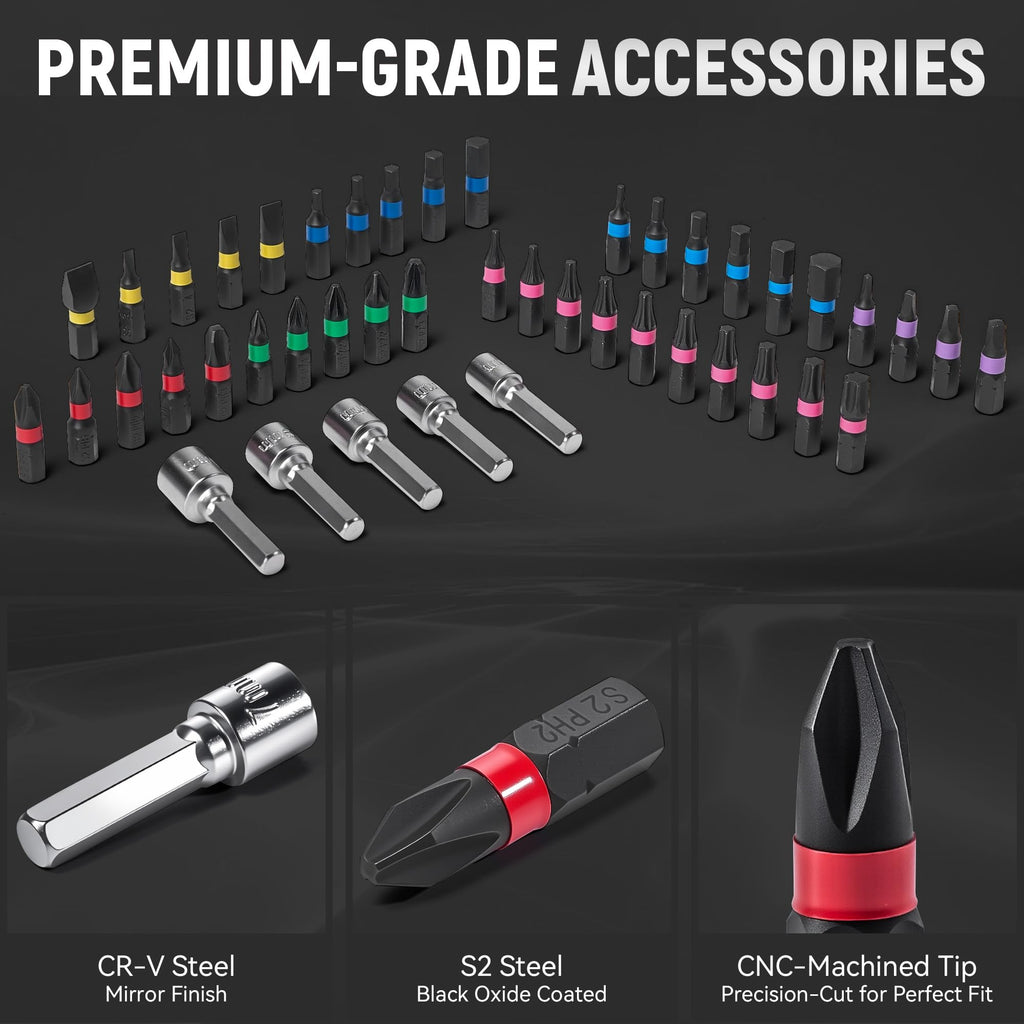 46Pcs Torque Screwdriver Set 1/4" 10-70 in-lb O5955